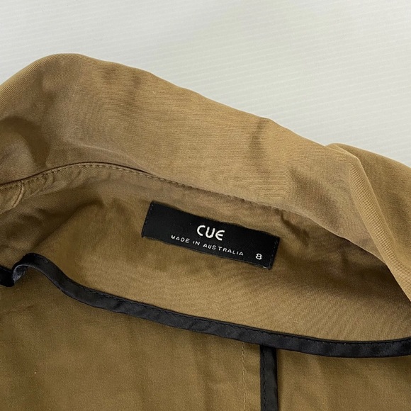 Cue Womens Jacket Khaki Brown Button Up Mid Length Office Work Business Size S 8 - Picture 5 of 9